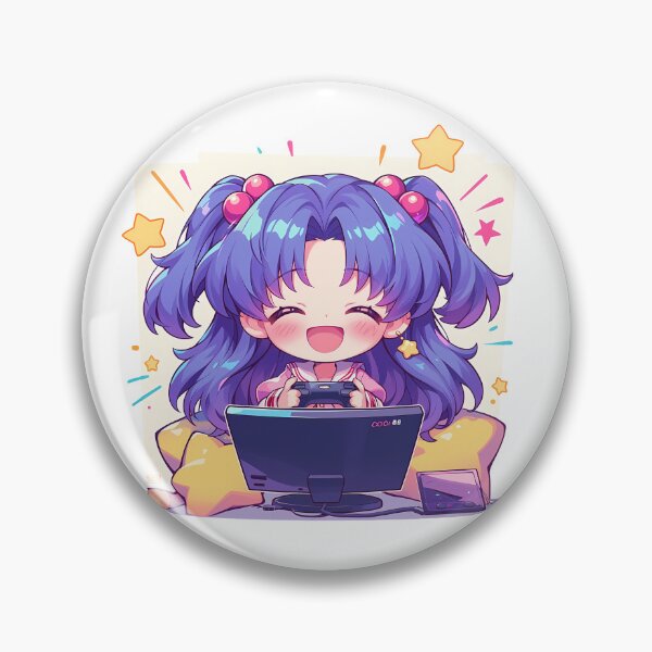 Item preview, Ichinose Kotomi Clannad Cute Chibi Anime Girl Playing Video Game designed and sold by earlobejerk.