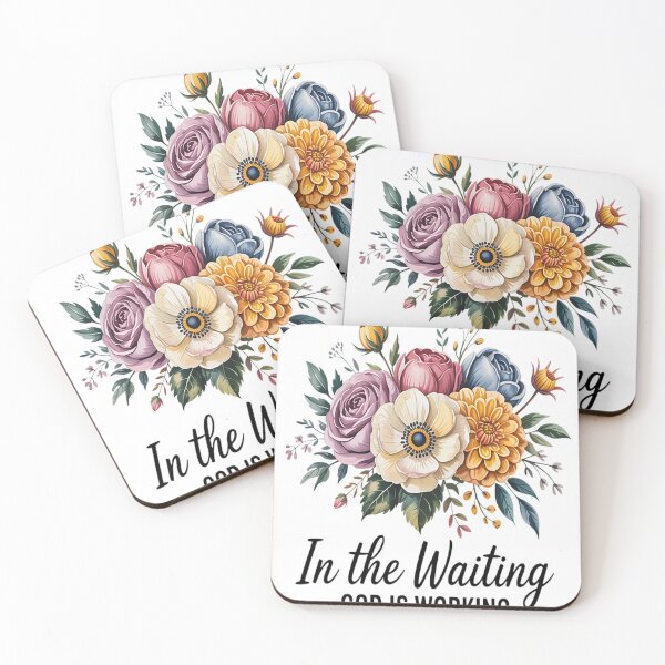 Item preview, In the Waiting God is Working Floral Christian designed and sold by brinbotty.
