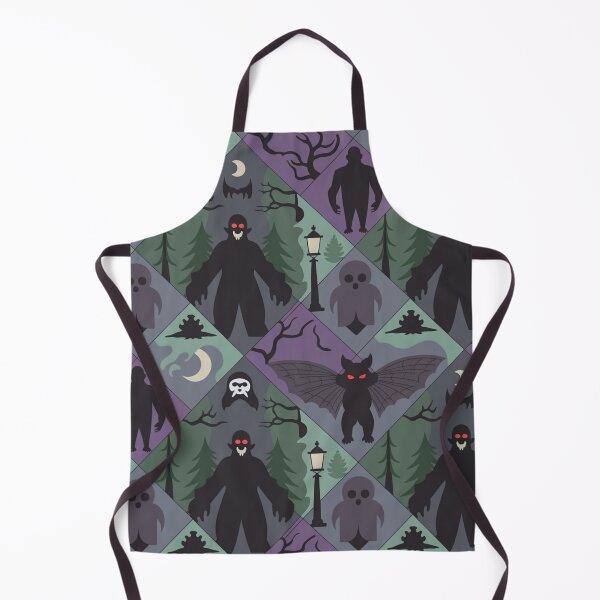 Item preview, Spooky Halloween Cryptid Pattern | Mothman Shadow People Vampire Bat Forest Grid designed and sold by Midnight Veil Designs.