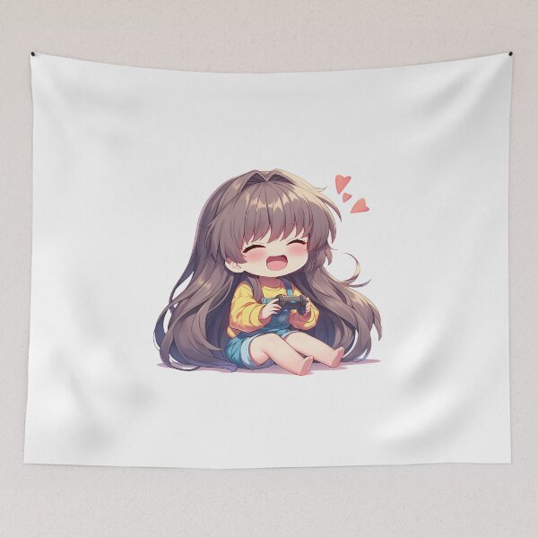 Item preview, Tomoyo Sakagami Clannad Cute Chibi Anime Girl Playing Video Game designed and sold by earlobejerk.