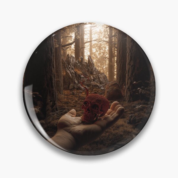 Item preview, Red Skull Offering – Surreal Dark Forest designed and sold by TechDreamscapes.