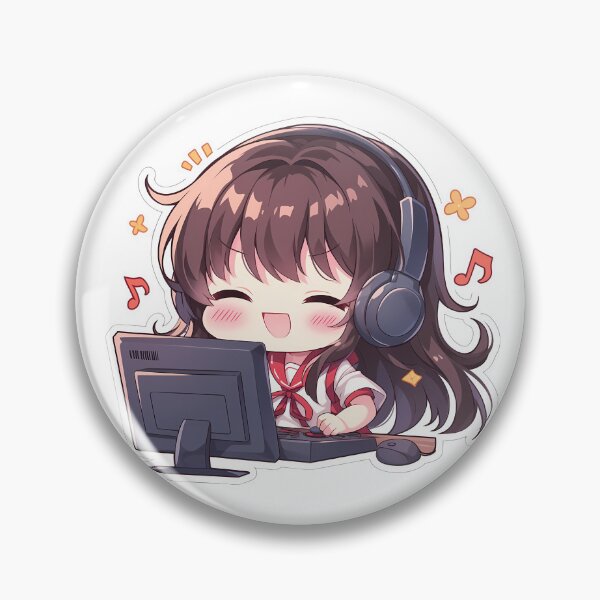 Item preview, KanColle Akagi Kantai Collection Cute Chibi Anime Girl Playing Video Game designed and sold by earlobejerk.