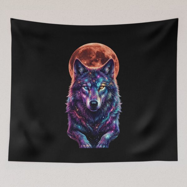 Item preview, Cosmic Wolf Galaxy Portrait — Wolf Lover Gift designed and sold by Zippy Creation.