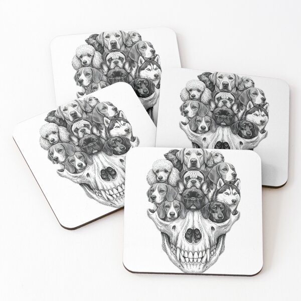 Item preview, Reversed Dog Skull Inward Facing Skeletal Dog | Dark Gothic Anatomy Art  designed and sold by MyTeeSh.