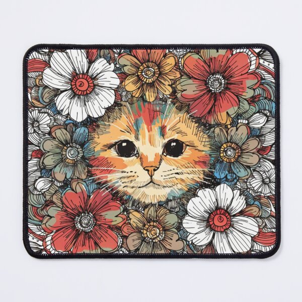 Item preview, Boho Mandala Cat Illustration | Floral Tribal Cat Art | Vintage Ethnic Animal Design designed and sold by Anime9122.