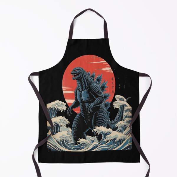 Item preview, Japanese Kaiju Monster Waves Ukiyo designed and sold by brinbotty.