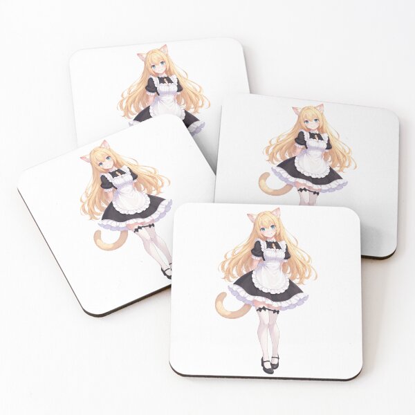 Item preview, blonde anime cat girl maid designed and sold by lilypadblue.