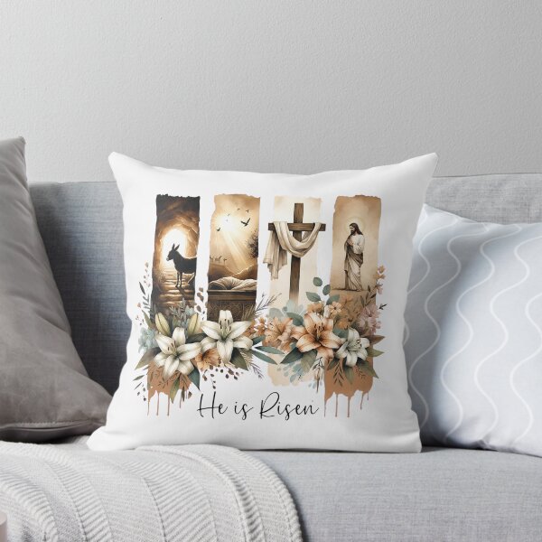 Item preview, He Is Risen Easter Christian Watercolor T-Shirt designed and sold by OlyvieArt.
