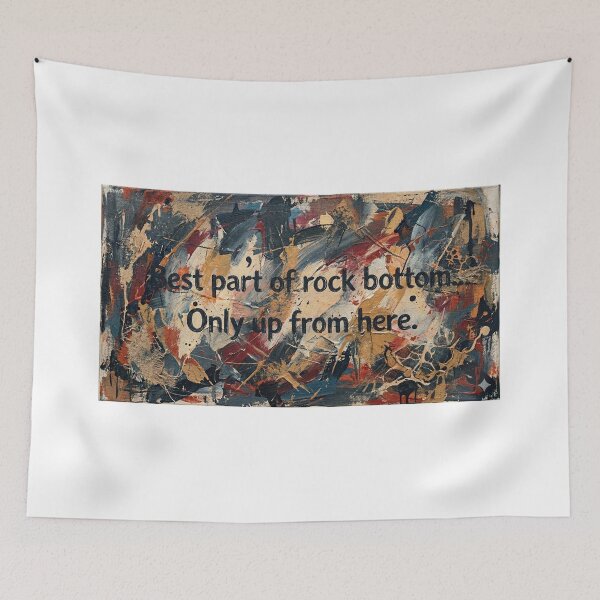 Item preview, Rock Bottom Quote Wall Art – Inspirational Comeback Canvas Print designed and sold by Meteor Destroyer.