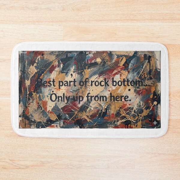 Item preview, Rock Bottom Quote Wall Art – Inspirational Comeback Canvas Print designed and sold by Meteor Destroyer.
