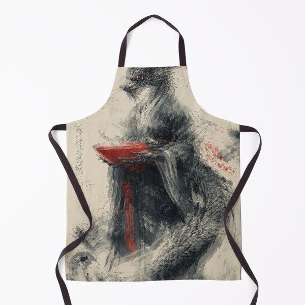 Item preview, Dragon Monk Offering Bowl Japanese Ink Style Mythical Creature Art designed and sold by Sticker Haven X.