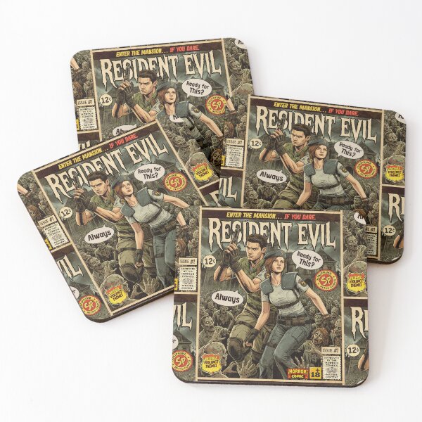 Item preview, Resident Evil Chris Redfield and Jill Valentine Retro Vintage Comic Cover Art designed and sold by Back2Collage.
