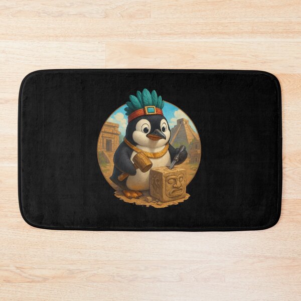Item preview, Aztec Stone Carver Penguin designed and sold by Fort Galaxy.