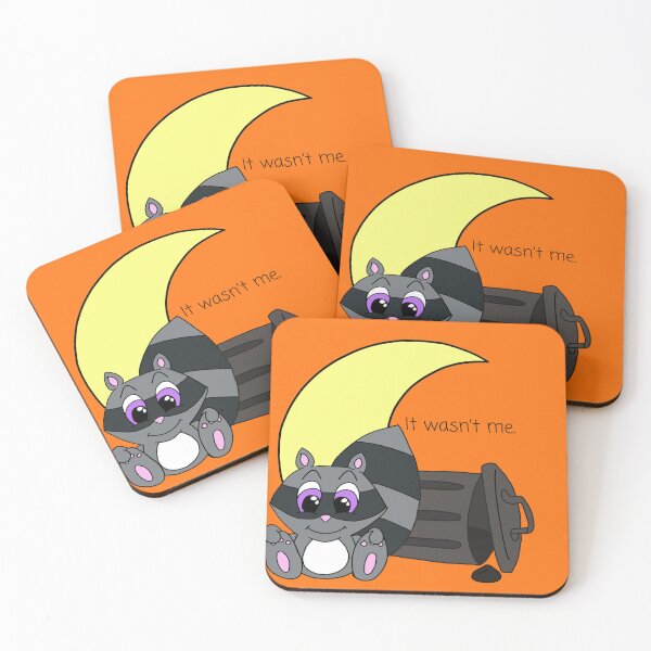 Item preview, Cute Baby Adorable Trash Panda Racoon with Moon It wasn't me designed and sold by CozyCritters8.