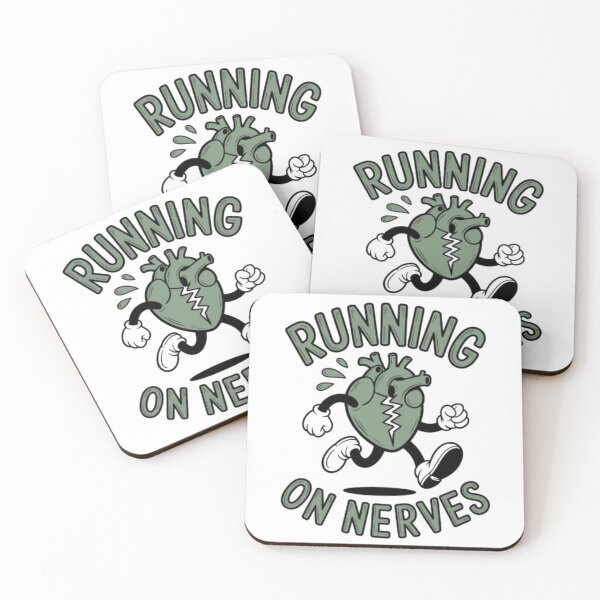 Item preview, Running on Nerves Vintage Heart Cartoon Anxiety Streetwear Design designed and sold by NewUSShop.