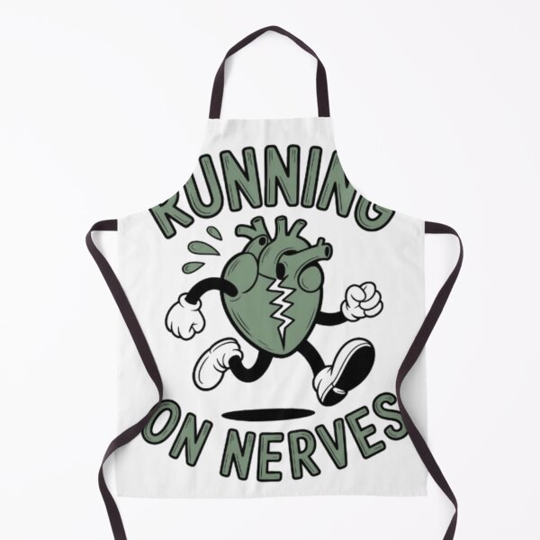 Item preview, Running on Nerves Vintage Heart Cartoon Anxiety Streetwear Design designed and sold by NewUSShop.