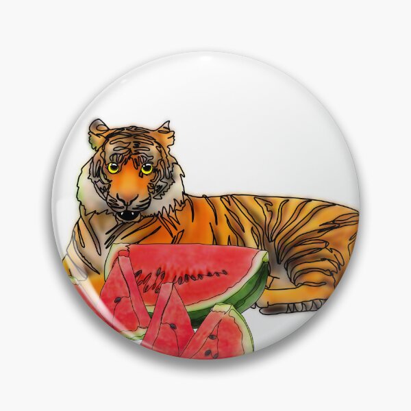 Item preview, Maple the Tiger With watermelon mukbang– Animalzandfood  designed and sold by Ashley’sAnimalz.