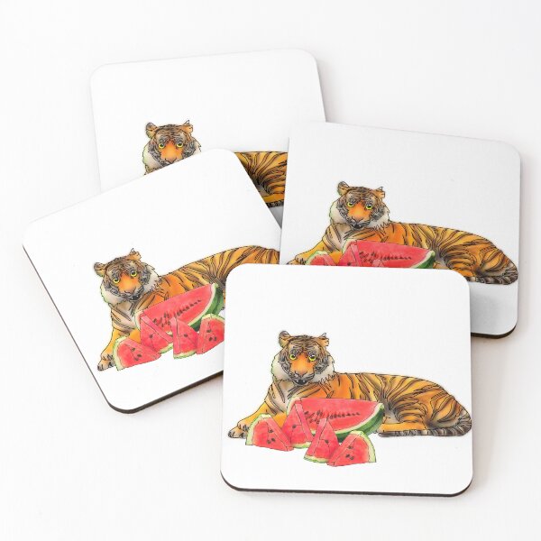 Item preview, Maple the Tiger With watermelon mukbang– Animalzandfood  designed and sold by Ashley’sAnimalz.