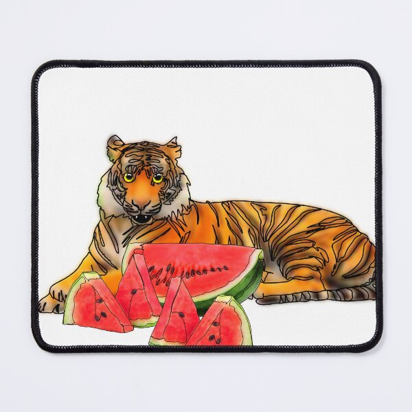Item preview, Maple the Tiger With watermelon mukbang– Animalzandfood designed and sold by Ashley’sAnimalz.