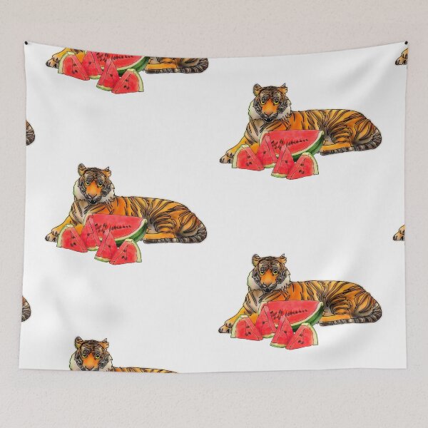 Item preview, Maple the Tiger With watermelon mukbang– Animalzandfood  designed and sold by Ashley’sAnimalz.