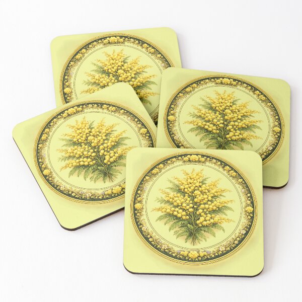 Item preview, Acacia Sunshine – Golden Whisper Botanical Circle Design designed and sold by TheJoyfulPen.