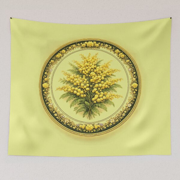Item preview, Acacia Sunshine – Golden Whisper Botanical Circle Design designed and sold by TheJoyfulPen.