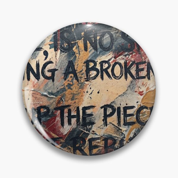 Aperçu de l'œuvre Tableau mural avec citation inspirante « Se reconstruire soi-même » – Toile imprimée représentant un homme brisé créée et vendue par Meteor Destroyer.