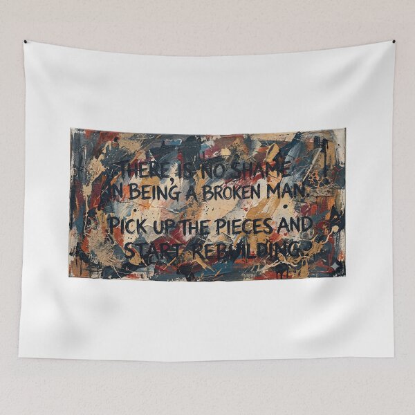 Item preview, Rebuilding Yourself Quote Wall Art – Inspirational Broken Man Canvas Print designed and sold by Meteor Destroyer.