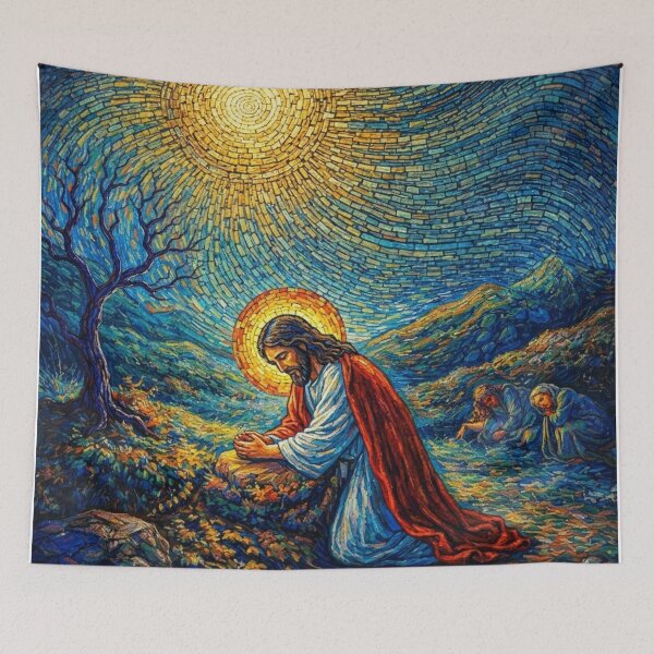Item preview, Thy Will Be Done, Sacred Night Prayer Art Print designed and sold by DunnDunnDunnDunn.