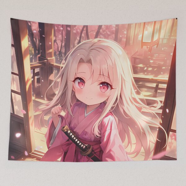 Item preview, Illyasviel Fate Stay Night Chibi Kimono Cherry Blossom Cozy designed and sold by TanglenRabbit.