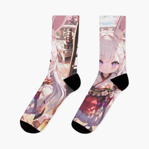 Item preview, Belfast Azur Lane Chibi Bunny Girl Kimono Cherry Blossoms designed and sold by TanglenRabbit.