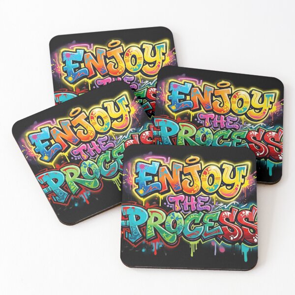 Item preview, Enjoy the Process Graffiti Art – Motivational Street Style Canvas Print designed and sold by Meteor Destroyer.
