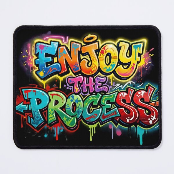 Item preview, Enjoy the Process Graffiti Art – Motivational Street Style Canvas Print designed and sold by Meteor Destroyer.