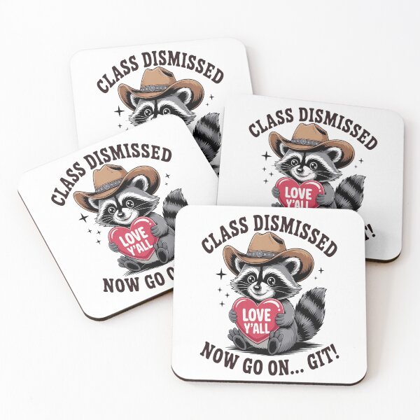 Item preview, Last Day of School Teacher Raccoon Cowboy Class Dismissed designed and sold by gandebro.