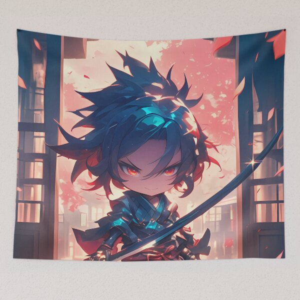 Item preview, Suruga Kanbaru Bakemonogatari Chibi Kimono Sakura Sunset Mood designed and sold by TanglenRabbit.