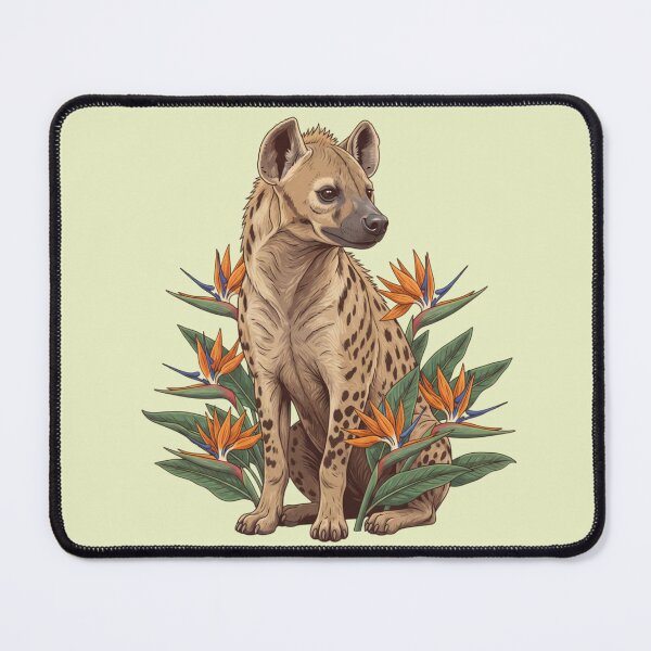 Item preview, Spotted Hyena with Bird of Paradise Blooms African Wildlife Art designed and sold by BirdsnStuff.