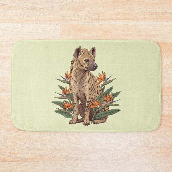 Item preview, Spotted Hyena with Bird of Paradise Blooms African Wildlife Art designed and sold by BirdsnStuff.