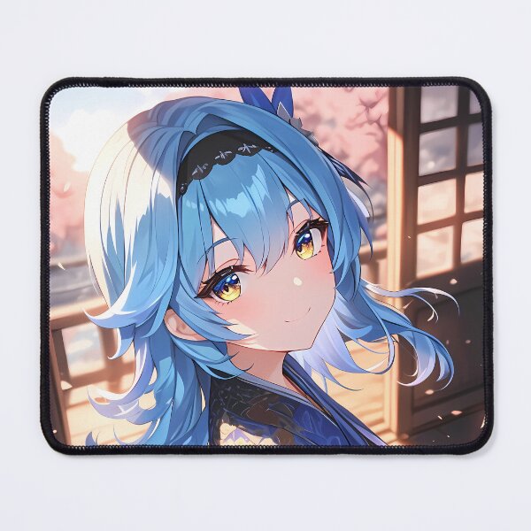 Item preview, Eula Genshin Impact Blue Kimono Cherry Blossom Glow designed and sold by TanglenRabbit.