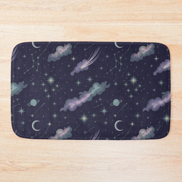Item preview, Celestial Night Sky Seamless Pattern | Stars Moons Planets Comets Constellations Navy designed and sold by Midnight Veil Designs.