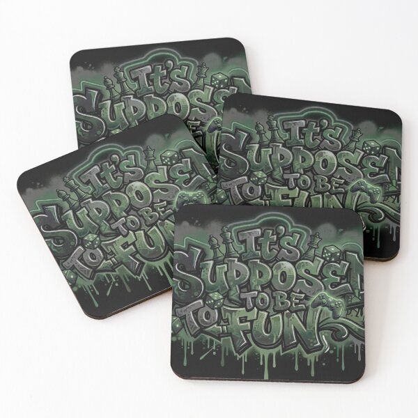 Item preview, It’s Supposed to Be Fun Gaming Graffiti Art – Dark Neon Wall Decor designed and sold by Meteor Destroyer.