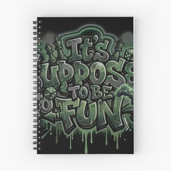 Item preview, It’s Supposed to Be Fun Gaming Graffiti Art – Dark Neon Wall Decor designed and sold by Meteor Destroyer.