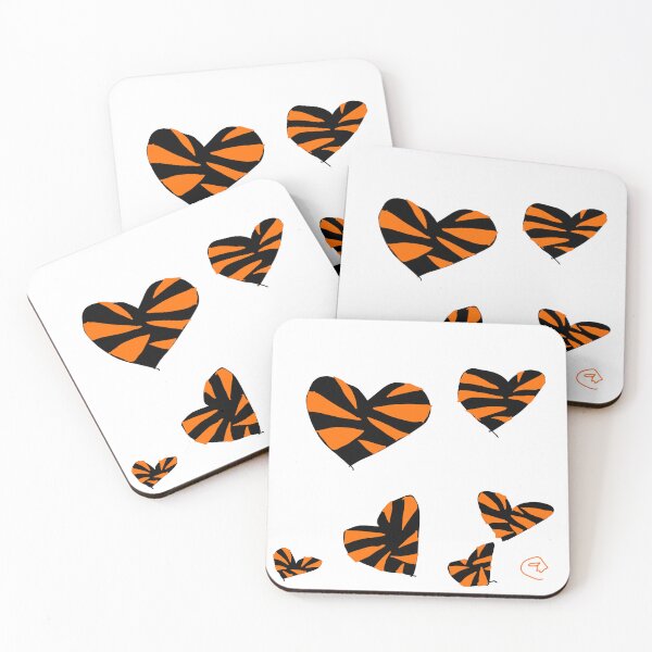Item preview, Tiger print hearts  designed and sold by roselily1111.