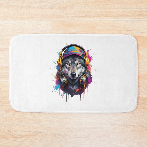 Item preview, olf Headphones Streetwear Design – Cool Music Wolf Urban Art | Aesthetic Animal Illustration designed and sold by MyStore2025.