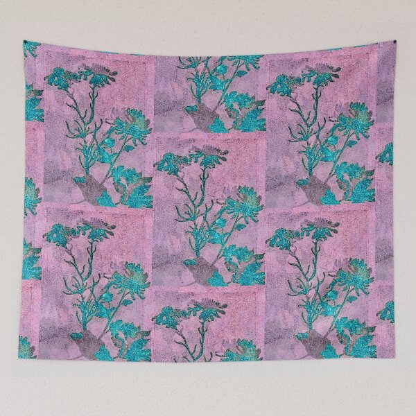 Item preview, Pressed Turquoise Flower Blueprint  designed and sold by SacredTemple888.