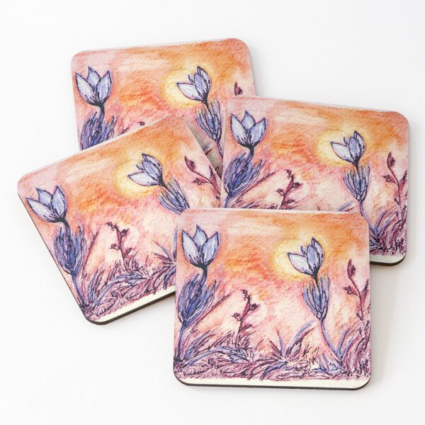Item preview, Blue Thistle at Sunset designed and sold by Imagine Bee Studio.