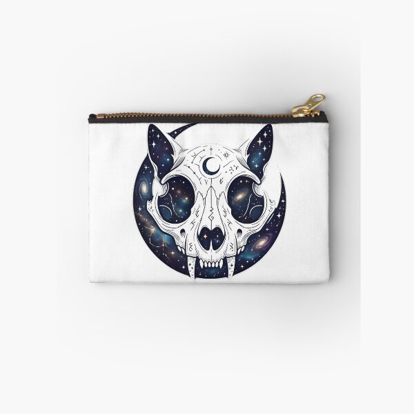 Item preview, Cat Skull Above Crescent Moon Merged With Space | Dark Kawaii Gothic Celestial Galaxy Art Design designed and sold by MyTeeSh.