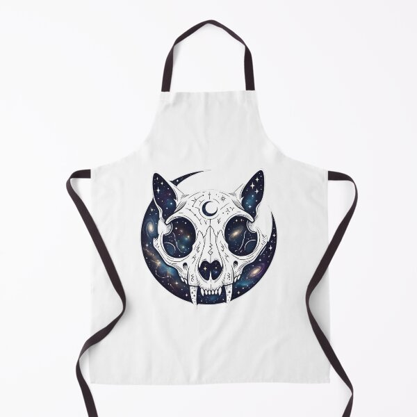 Item preview, Cat Skull Above Crescent Moon Merged With Space | Dark Kawaii Gothic Celestial Galaxy Art Design designed and sold by MyTeeSh.