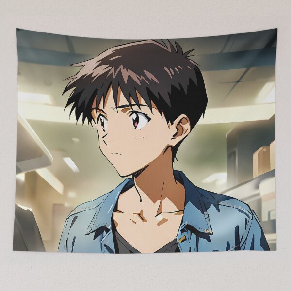 Item preview, Shinji Ikari Neon Genesis Evangelion Casual Denim Profile designed and sold by Spraykart.