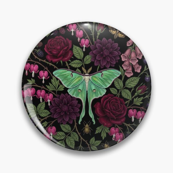 Item preview, Dark Romance Moth Garden - Gothic Botanical Illustration designed and sold by KuroAtelier.