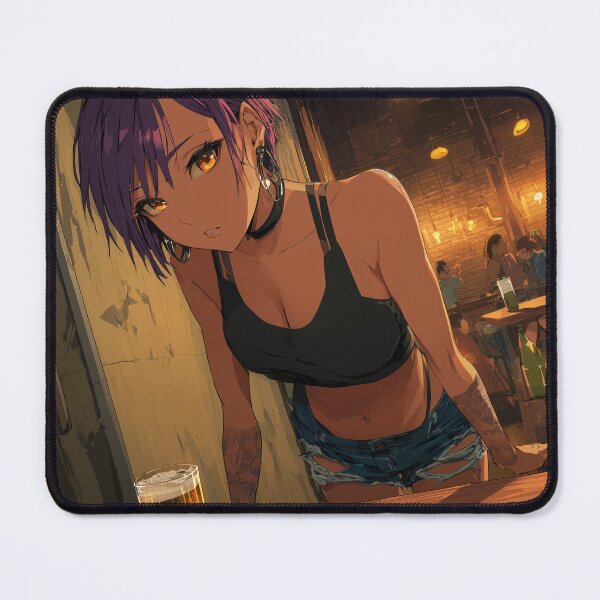 Artikelvorschau, Lila Haarbar-Mädchen – Anime-Legenden Neonaugen entworfen und verkauft von TechDreamscapes.